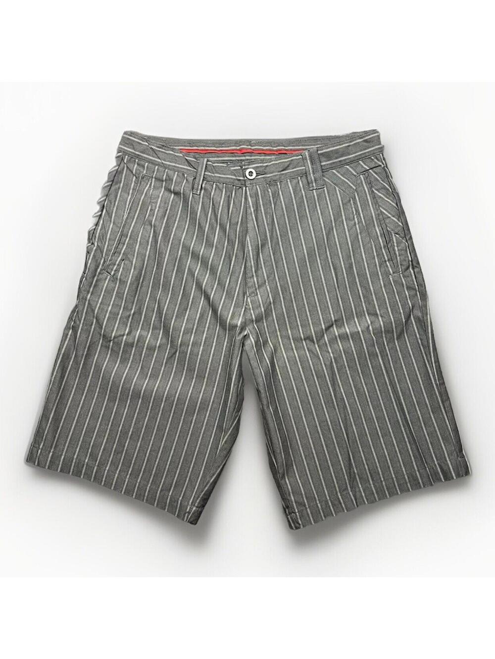 Burnside Shorts Men's Size 32 Gray Striped 11” Inseam Walking Board Shorts Style